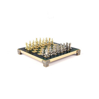 Сет за шах, Byzantine Empire, екстра мал, зелен со златни/сребрени фигури 