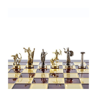 Сет за шах, Giants' Battle, среден, црвен со златни/сребрени фигури
