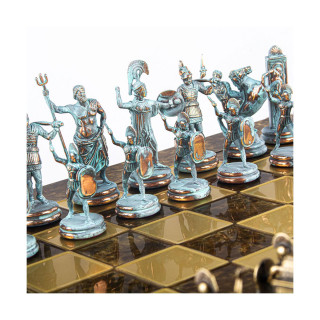 Сет за шах, Greek Mythology Chess Set, екстра голем, кафеав 