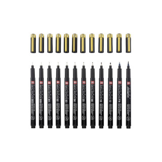 Сет фајнлајнери, Sakura, Pigma Micron, Black & Gold Edition, 1/12