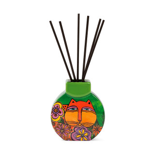 Дифузер со стапчиња, Laurel Burch - Fantastic Felines, зелен