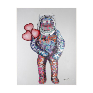 Слика со неонско светло, Spaceman Hearts, LED Neon