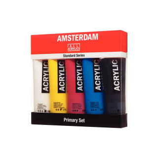Сет акрилни бои, Amsterdam, All Acrylics Standard Series, Primary set, 5 x 120 мл