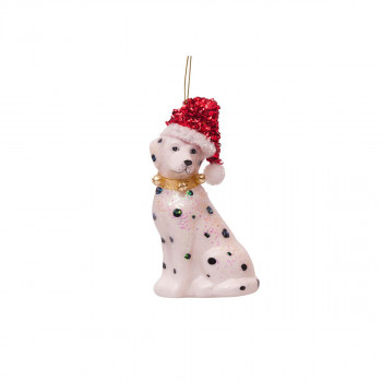 Лампион, Dalmatian Dog with Christmas hat, 11cm 