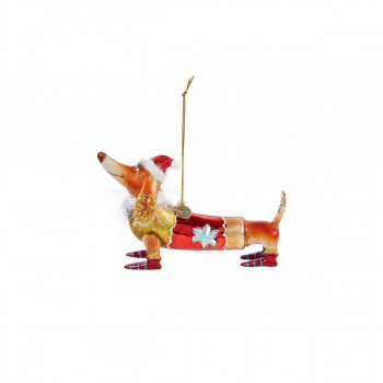 Лампион, Dachshund with Christmas hat, 9.5cm 