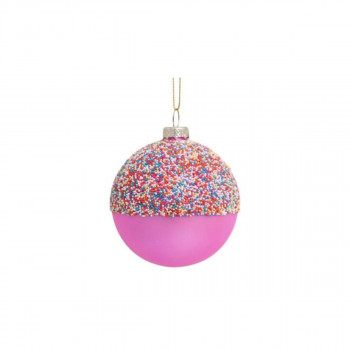 Лампион, Fuchsia Bauble with Disco Dip, Ø8cm 