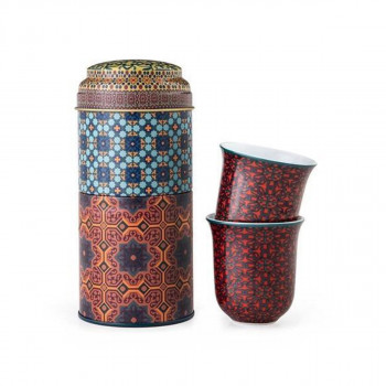 Сет од 2 шолји за кафе и метална кутија, Vagabonde, 90ml 