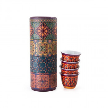 Сет од 4 шолји за кафе и метална кутија, Vagabonde, 60ml 