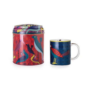 Сет од шолја и метална кутија, Birds of Paradise, 325ml 