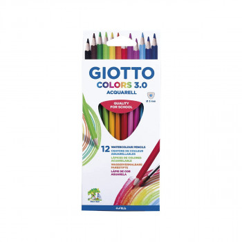 Акварелни дрвени бои, Giotto, Colors 3.0 Acquarell, 12 бои 