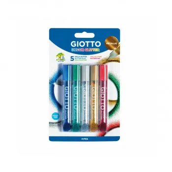 Глитер лепило, Giotto, Glitter Glue - Metallic, 5 x 10.5 мл 