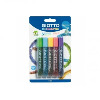 Глитер лепило, Giotto, Glitter Glue - Confettis, 5 x 10.5 мл 