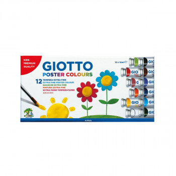 Темперни бои, Giotto, Extra Fine Poster Paint, 12 бои 