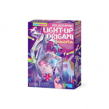 Светлечки еднорог, Kidz Maker, Holographic Light-Up Origami - Unicorn 