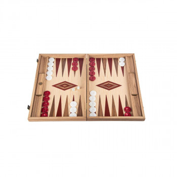 Сет за табла, Handcrafted Oak & American Walnut - Elegant Marquetry Design 