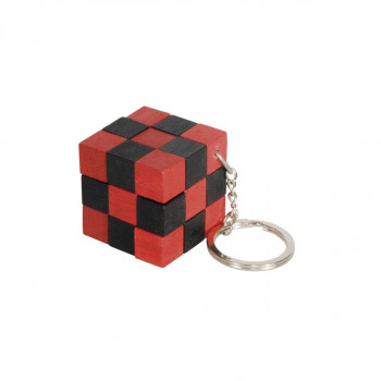 Приврзок за клучеви - IQ тест, Magical Snake Cube - црно-црвен 