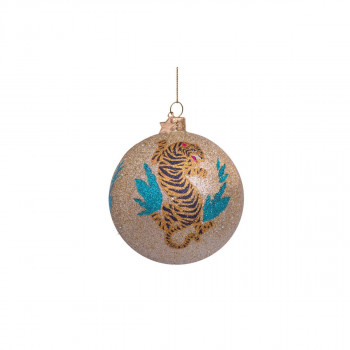 Лампион, Gold Glitter with Tiger Print 