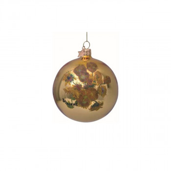 Лампион, Gold Bauble with Van Gogh's Sunflowers, 8cm 