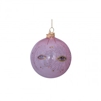 Лампион, Pink Transparent Bauble with Gold Eye 