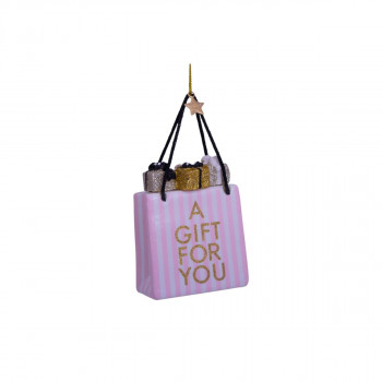 Лампион, Pink/White Striped Gift Bag, 8.5 cm 