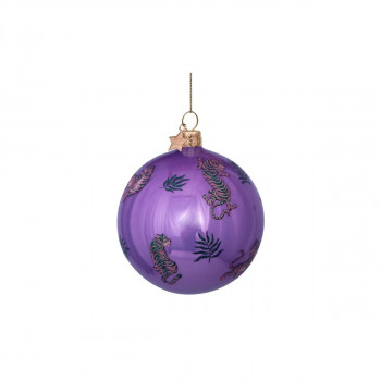 Лампион, Purple Bauble with Tiger Print 