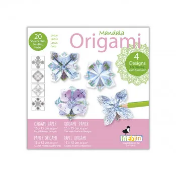 Оригами со мандала за боење - Лотос, 15 x 15 cm 