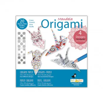 Оригами со мандала за боење - Жерави, 15 x 15 cm 