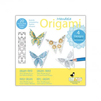 Оригами со мандала за боење - Пеперутки, 15 x 15 cm 