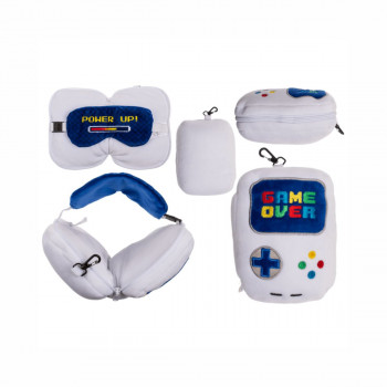 Детска плишана перница за патување со маска за очи - Game Over 