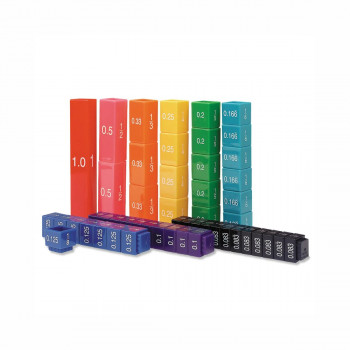 Сет математички коцки - Дропки, Fraction Tower® Cubes - Equivalency Set® 