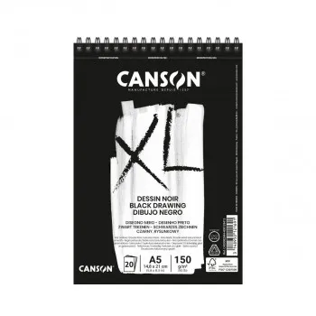 Скицник со спирала, Canson XL Black, A5, 120g, 20 листа 