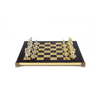 Сет за шах, Classic Metal Staunton Chess set with Gold/Silver Chessmen, црвен 