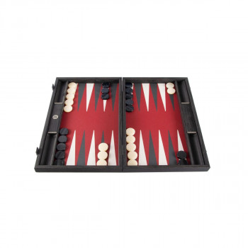 Сет за табла-рачна изработка, Burgundy Red Inlaid Leatherette Backgammon 