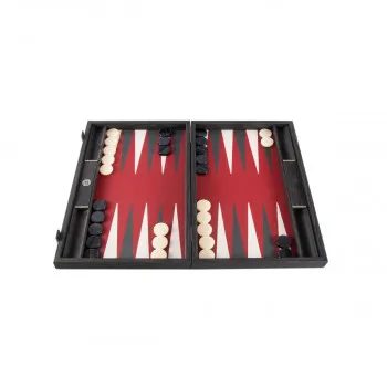 Сет за табла-рачна изработка, Burgundy Red Inlaid Leatherette Backgammon 