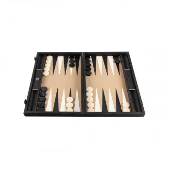 Сет за табла - рачна изработка, Mocha Brown Inlaid Leatherette Backgammon 