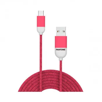 USB кабел за Android уреди, Pantone - Micro USB, розев, 1м 