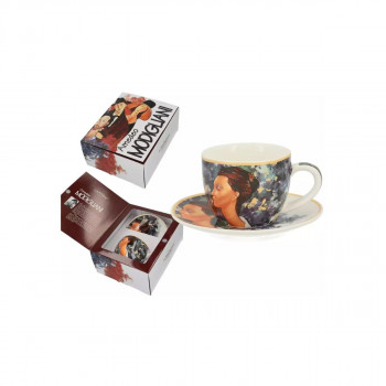 Шолја за еспресо со тацна, Carmani, Modigliani - Lunia Czechowska, 80ml 