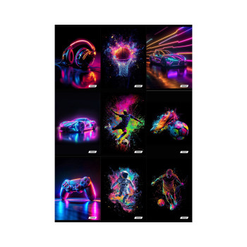 Тетратка, Target - Neon Vibes, A4, 54 листа, коцки 