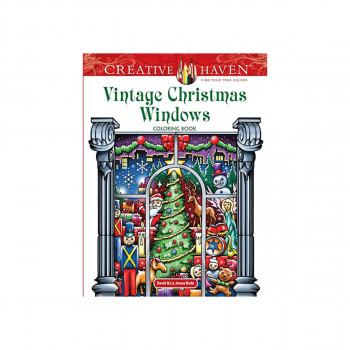 Creative Haven Vintage Christmas Windows Coloring Book 