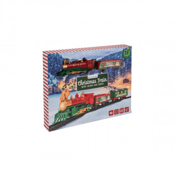 Божиќен воз-играчка + шини, со звук и светла 