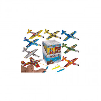 Играчка авионче со ластик за фрлање, 20 цм, 8 дизајни 