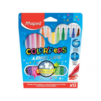 Сет од 12 фломастери - долготрајни, Color'Peps Long Life 