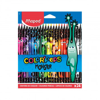 Сет од 24 дрвени боици, Color'Peps Monster 