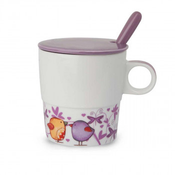 Шолја-инфузер со лажичка, Tea For Two - виолетова, 330мл 