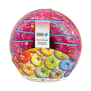 Сложувалка во метална кутија, Donut Rainbow, 550 парчиња 