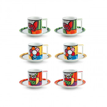 Сет од 6 шолји за еспресо со тацни, Britto 