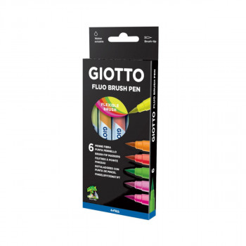 Сет брашпенс, Giotto Turbo Soft Brush Fluo, 1/6 