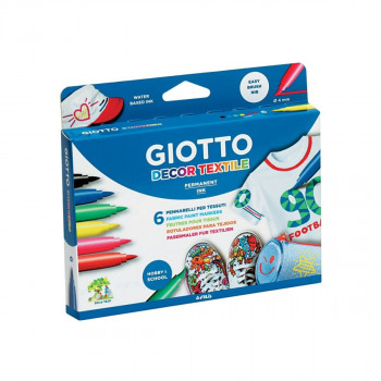 Сет фломастери за текстил, Giotto Décor Textile, 1/6 