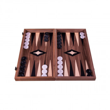Сет за табла, American Walnut - Elegant Marquetry Design, среден 