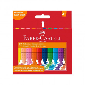 Сет од 12 мрсни боици што се бришат, Jumbo Grip Crayon Erasable 